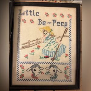 Little Bo Peep Embroidered Wall Art